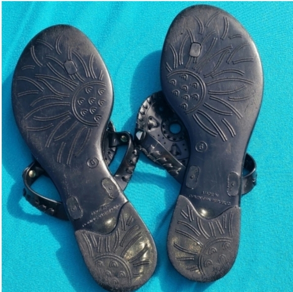 Jack Rogers Black Georgica Jelly Thong Sandals - Picture 4 of 5